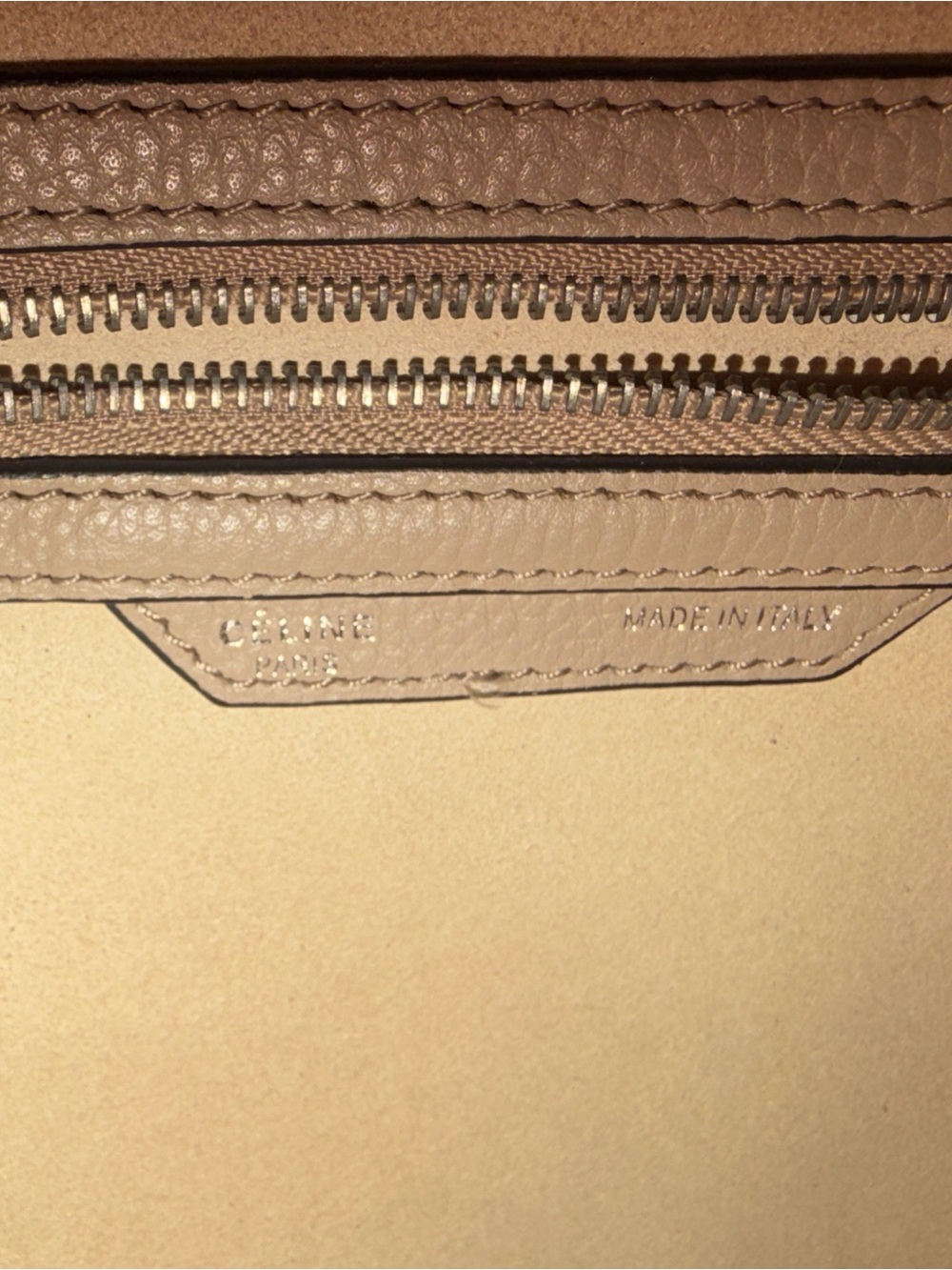 Beige Leather Tote Bag - Structured Women's Handbag - Picture 4 of 6